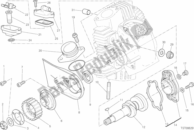 Todas las partes para Sistema De Sincronización De Cabezal Horizontal de Ducati Scrambler Icon Dark Thailand USA 803 2020